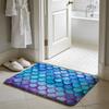 Fish Scales Pattern Floor Mat Soft Flannel Absorbent Mat Non-Slip Rug Home Bedroom Bathroom