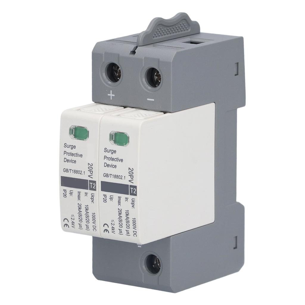 Surge Protective Device DIN Rail Mount Arrester Electric Shock Protector 1000VDC 2P 10?20KA