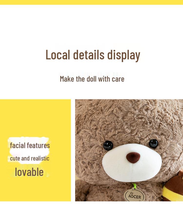 Cross-border Bee Bear Plush Toy: Children's Bedtime Doll & Birthday Gift