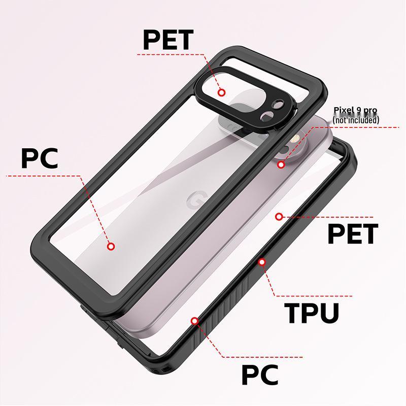 Google Pixel 9 Pro XL Waterproof Transparent Full Coverage Case