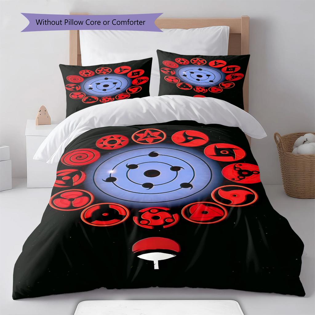Naruto Laughing Pose Bedding Set Anime Duvet Cover Polyester Soft Bed Linen Set -QJY