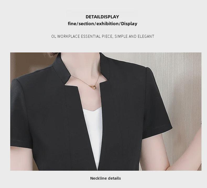 Stylish High-End Women's Slim Suit Jacket - Korean Style, Stand-Up Collar, Ideal for Workplace Wear