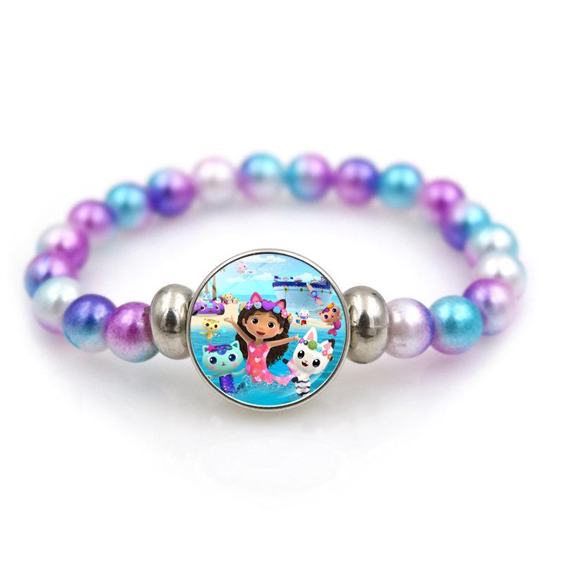 Cartoon Heart Necklace Cute Peach Heart Jewelry Sweater Decoration Chains Colorful Beaded Bracelet Kids Girls Gifts