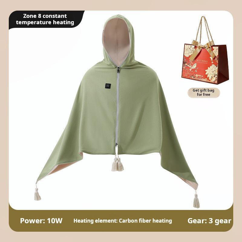 New Hooded Design Electric Blanket, Washable Office Shawl, Nap Heating Portable Blanket