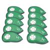 10 PCS Golf Club Head Covers Four Leaf Clover Pattern PU Waterproof Delicate Golf Iron Covers Set
