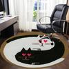 1pc Cats YinYang Office Round Area Rug, Indoor Mat Suitable ForOffice, Under Office Chairs Bedroom Living Room Home Decor, Room Deco 106