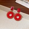 Silver Needle Crystal Round Stud Earrings: Fashionable Sweet and Fresh Light Luxury Dopamine Ear Jewelry.