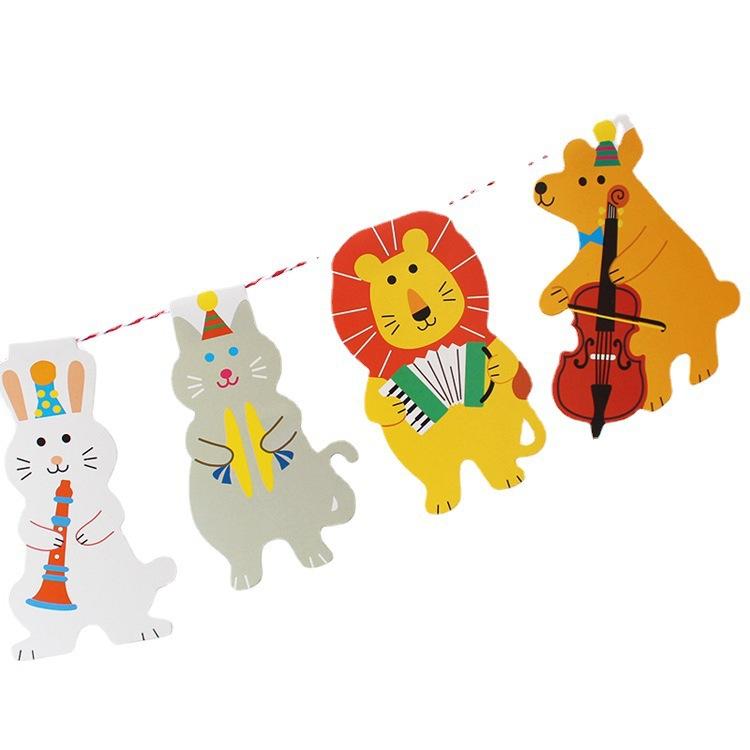 Children'S Day School Kindergarten Party Decoration Animal Birthday Flag Baby Birthday Latte Customization