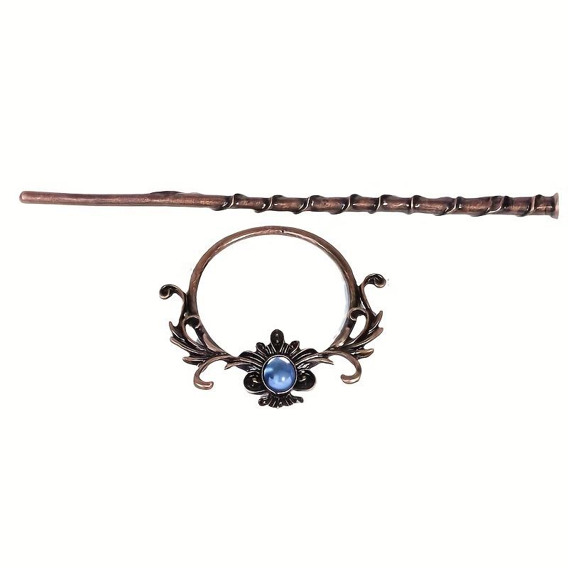 Viking Punk Witch Wand Hair Clip, Thick Moth Hair Wand, Halloween Party Cosplay Costume Props, Nordic Gothic Headwear