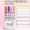 6Pcs/Set Creative Colored Highlighter Pen Set Flowers Line Shaped Curve Liner Marker  Graffiti Pen