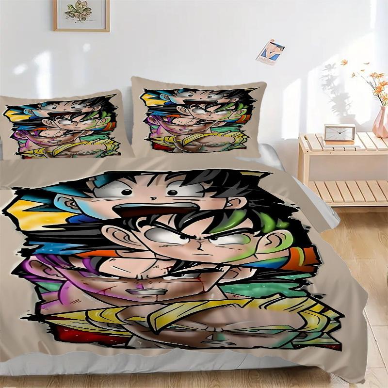

3pcs Dragon Ball Z Duvet Cover Set, 1 Duvet Cover + 2 Pillowcases (No Insert), High-Definition Print, Home & Dorm Set yy251208075 135x200cm