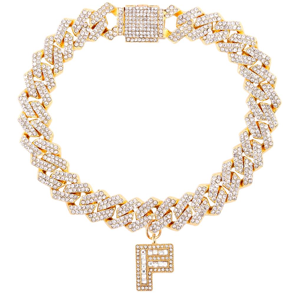 Bling Iced Out A-Z Letter Initial Cuban Link Chain Anklets For Women Hip Hop Chunky Cuban Anklet Bracelet Beach Barefoot Jewelry