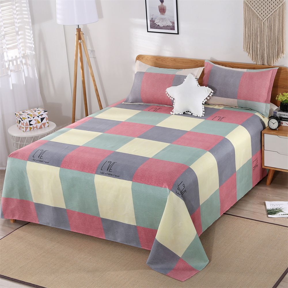 Bed Sheet Single Piece Sanded Skin-friendly Home Dormitory Bed Sheet Single Double Bedding Bedspread Mattress Cover