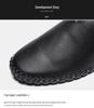 Men's Trendy European & American Slip-On Leather Casual Driving Shoes - Breathable Low-Top, Large Sizes Available