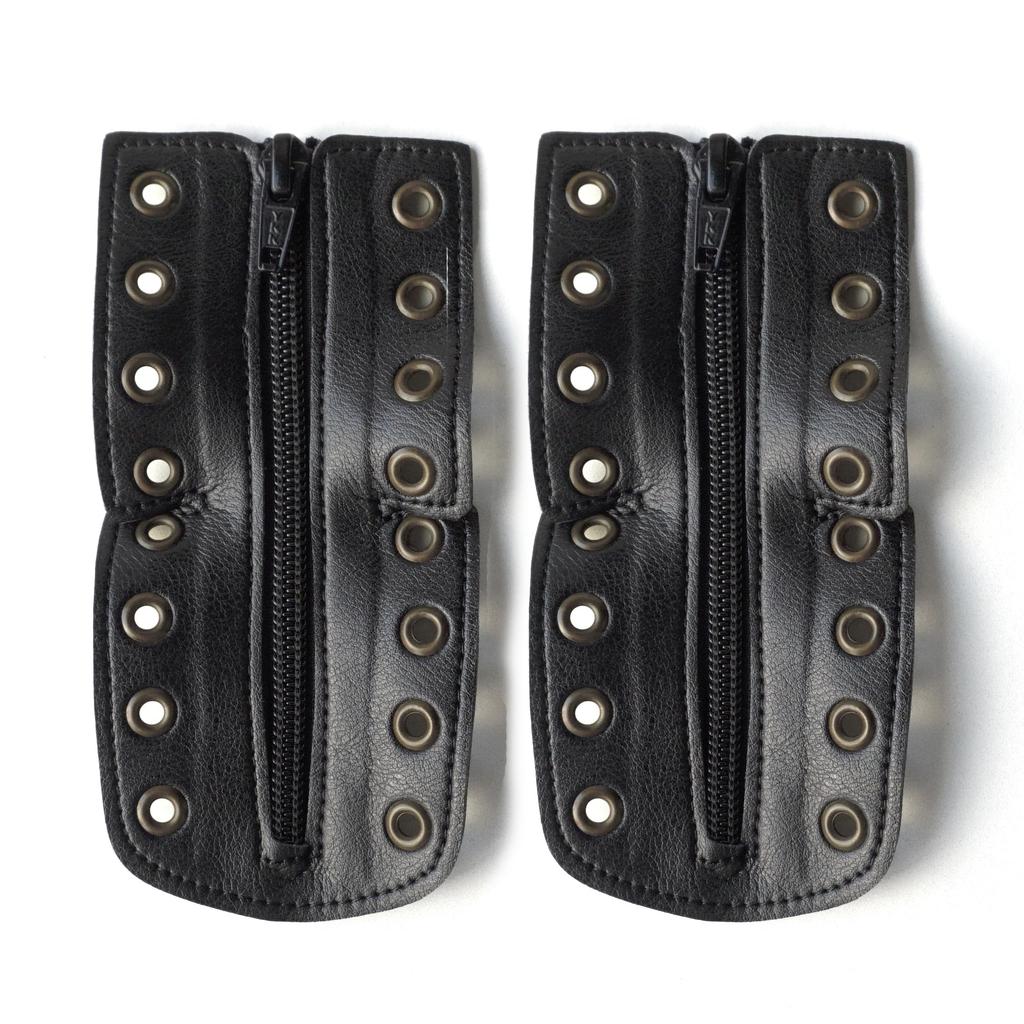 Belle & Sofa AZIPP Lace-Up Boots, Size M, Black, 8-Eye Zipper, Full Pair, Military Boots, Airsoft, Motorcycle Boots, Made in Japan