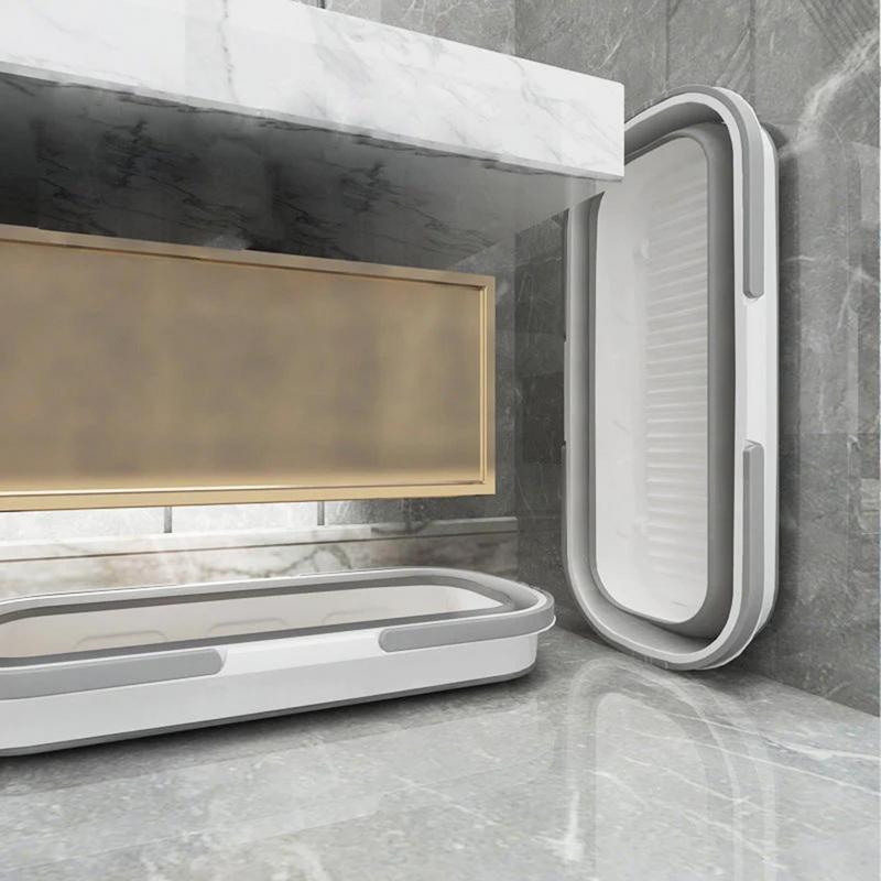 Folding Bucket Mop Bucket Portable Collapsible Bucket With Wheel Multifunctional Folding Basin Household Items Camping Car