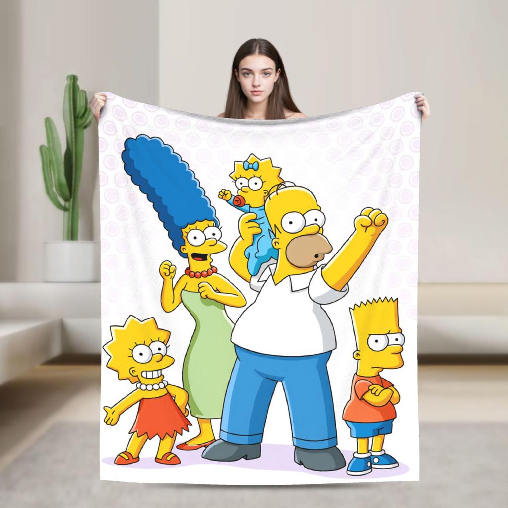Blanket The S-Simpsons Travel Office Flannel Bedding Throws For Couch Chair Super Warm Design Bedspread Birthday Present