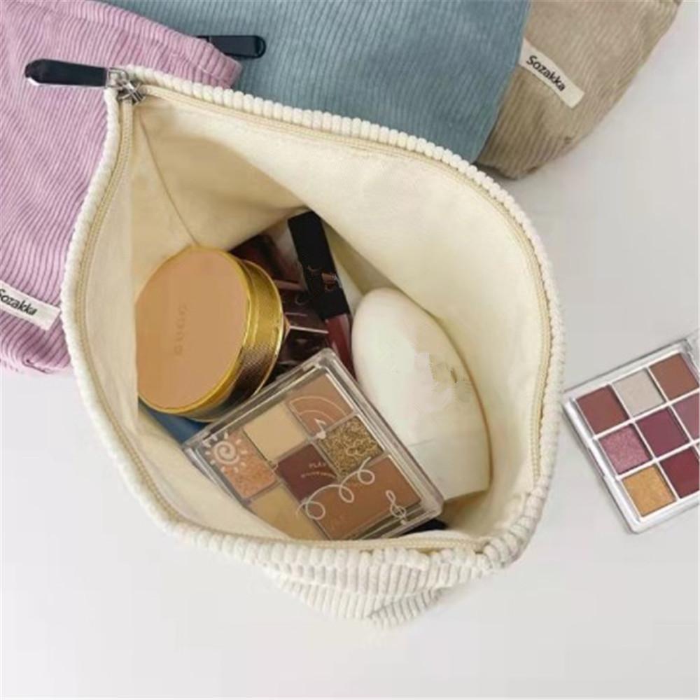 Neu Cord Kosmetik Tasche Große Kapazität Frauen Toilettenartikel Organizer Zipper Make-Up Tasche Geldbörse Reise Kosmetik Lagerung Kupplung