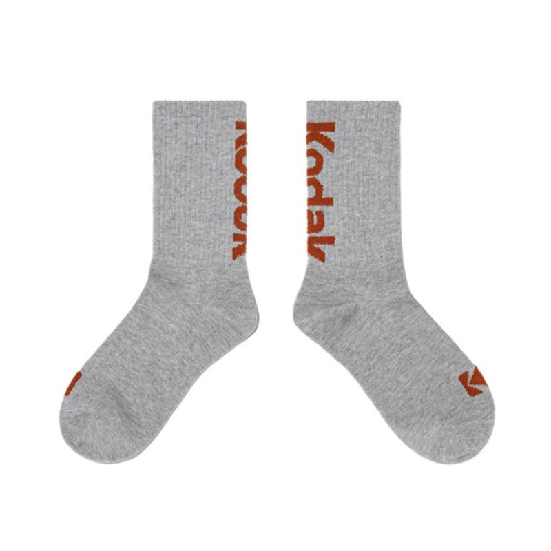 KODAK Apparel Lettering Point Crew Socks GREY