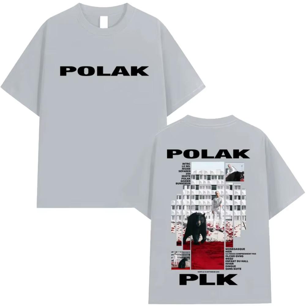 Sänger Polak Plk Baumwoll-Print T-Shirts Neuheit T-Shirt Herren Damen Y2K Trend Lässige Kurzarm Kleidung Sommer Streetwear T-Shirt