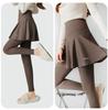 Spring & Autumn Women's Two-Piece-Style Yoga Skirt Pants - Sports Fitness Shark Pants with Integrated Hip Covering Base Layer