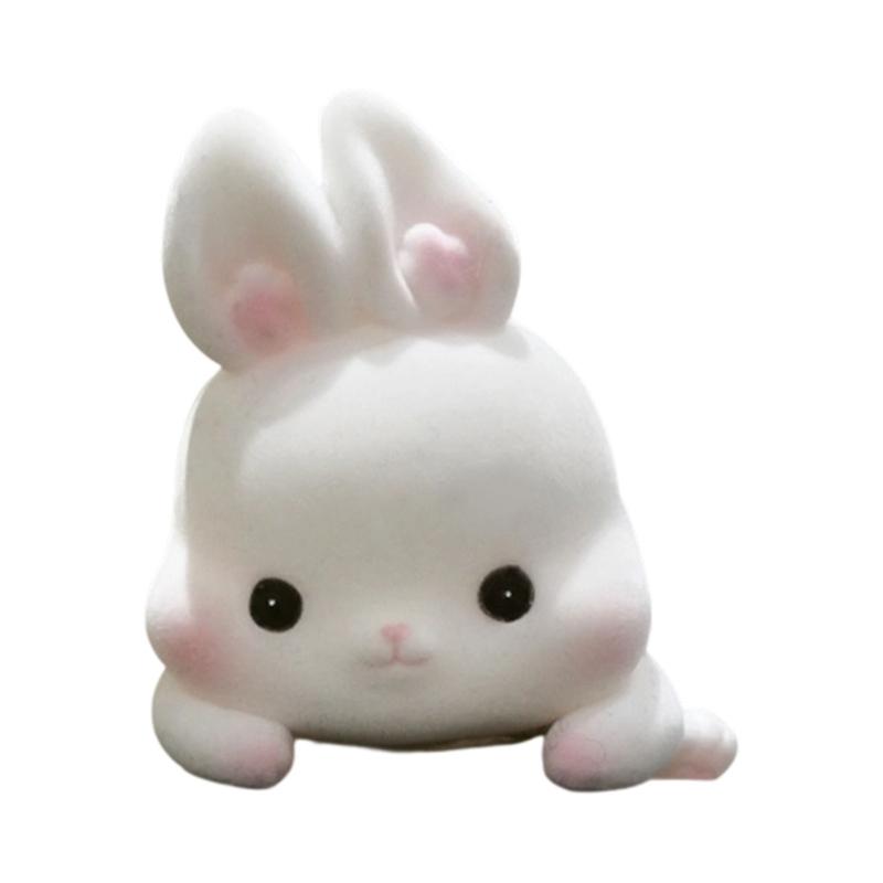 Soft Furry Animal Figurine Ornament Small Enameled Miniature Animal Toy For Car Dashboard Office Desktop Decoration