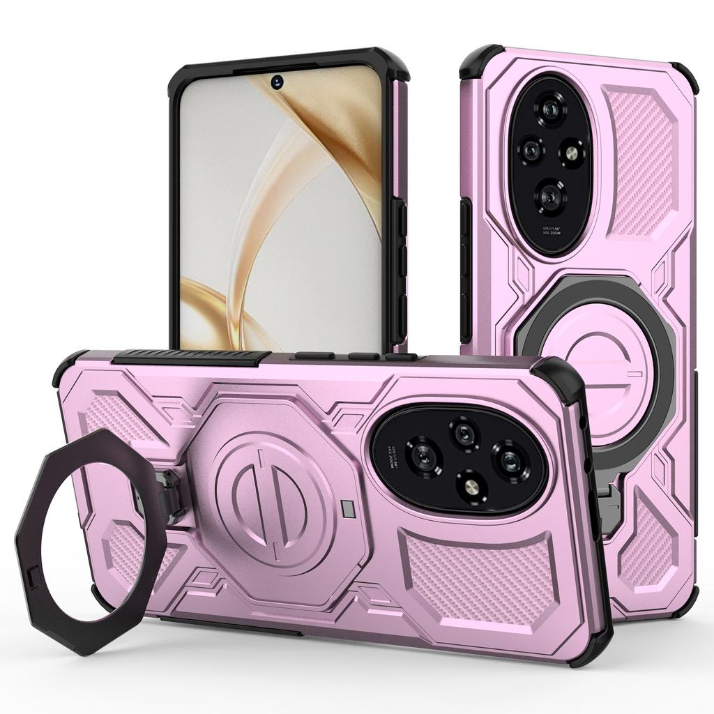 For Honor 200 5G Magnetic Case Rotating Metal Kickstand Shockproof PC+TPU Phone Back Cover
