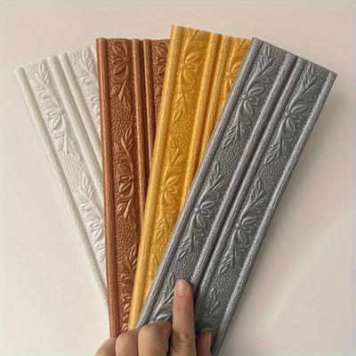 Easy-Install Self-Adhesive 3D Floral Carved Wallpaper Border - Durable XPE Foam, Peel & Stick Decorative Strip for Ceilings, Walls, Door Frames