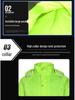 Reflective Split Raincoat Suit for Traffic and Sanitation Workers