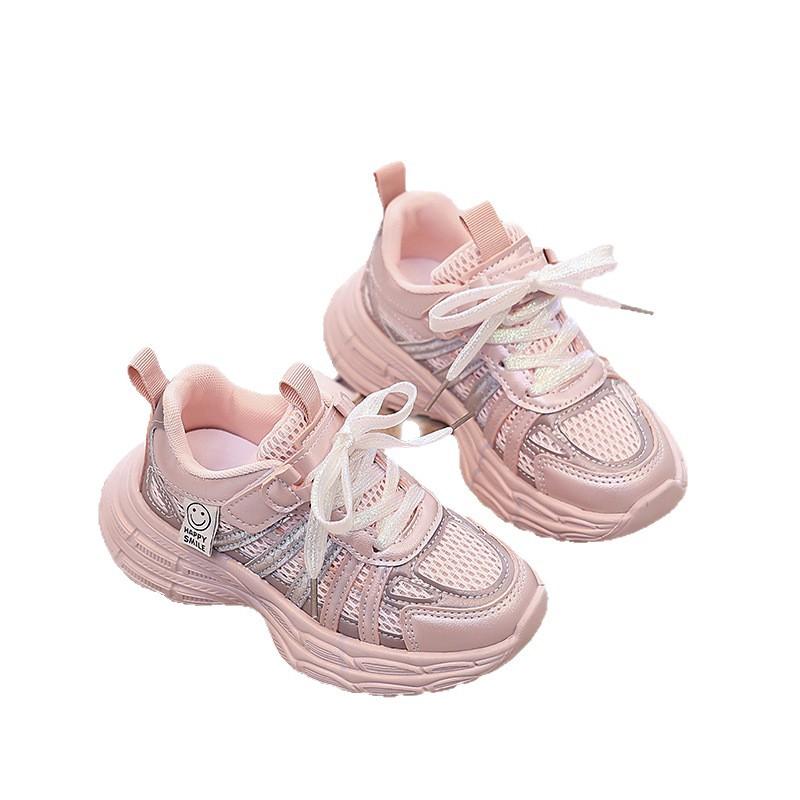 Girls 2025 spring and autumn new mesh dad shoes soft sole non-slip breathable sports shoes fashion versatile casual shoes