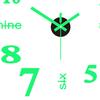 Rahmenlose Acryl 3D Wanduhr Modern Geräuschlos DIY Heim Büro Schlafzimmer Wohnzimmer Innen Digital Analog Uhr Dekoration