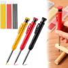 Solid Carpenter Pencil Set Woodworking Tools Mechanical Pencil 3 Colors Refill Construction Job Tools Carpentry Marking