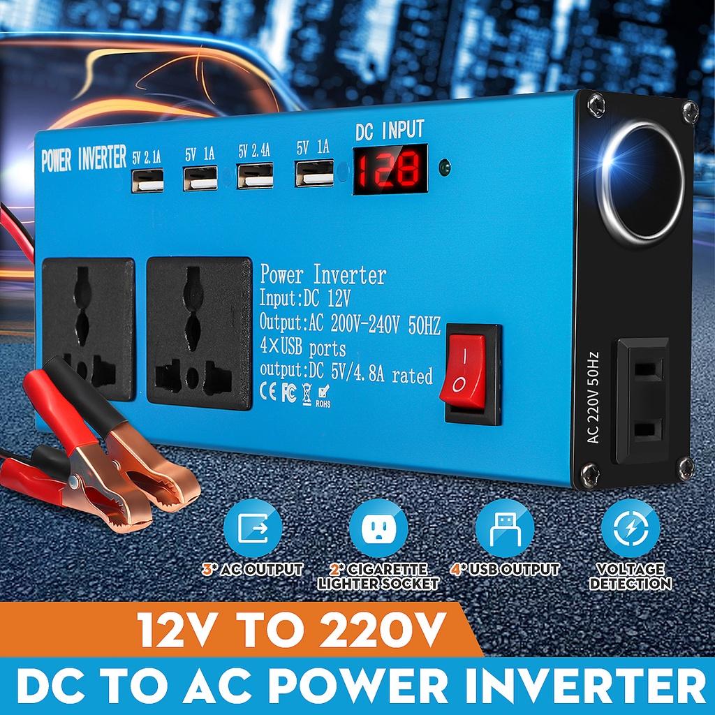 Car Solar Inverter DC 12V 24V To AC 220V 500W Power Inverter Voltage Transformer Converter 4 USB LED Display for Car Home