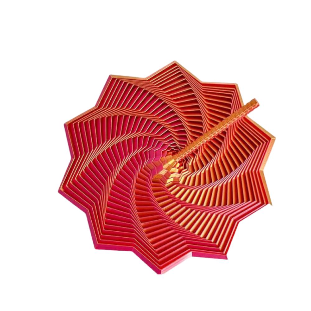 Visual Illusion Fractal Fidget Star Model 3D Printing Whirling Spiral Ornaments  Office/School