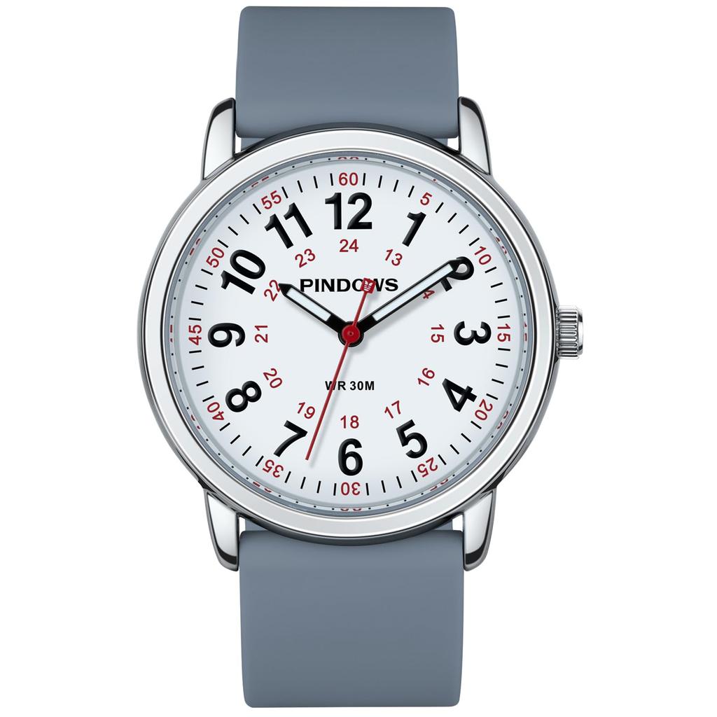 PINDOWS Unisex Analog Quartz Watch for 30m Water Military Time Luminous Dial for Easy Visibility Women's Watch, Students, Resistant, Display,