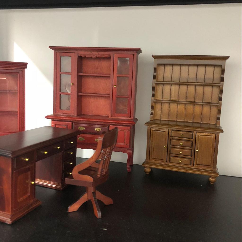1:12er Maßstab Miniatur Palisander Hochlehner Holzpuppenhausstuhl