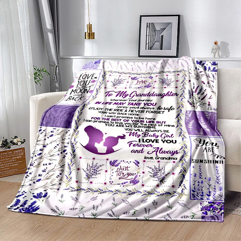 1pc Mom Quotes Blanket Comfortable Soft Lightweight Multi Purpose Blanket for Travel Camping Picnics Sofa Office Bed Living Room Gift for Friends