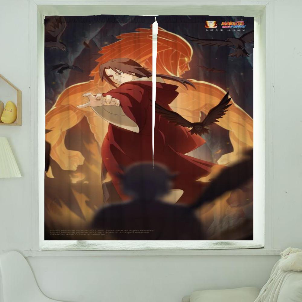 Home Interior Kitchen Curtains Living Room Door Curtain Naruto Partition Bedroom Decoration Darkening Set Of 2 Made Polyester Decor