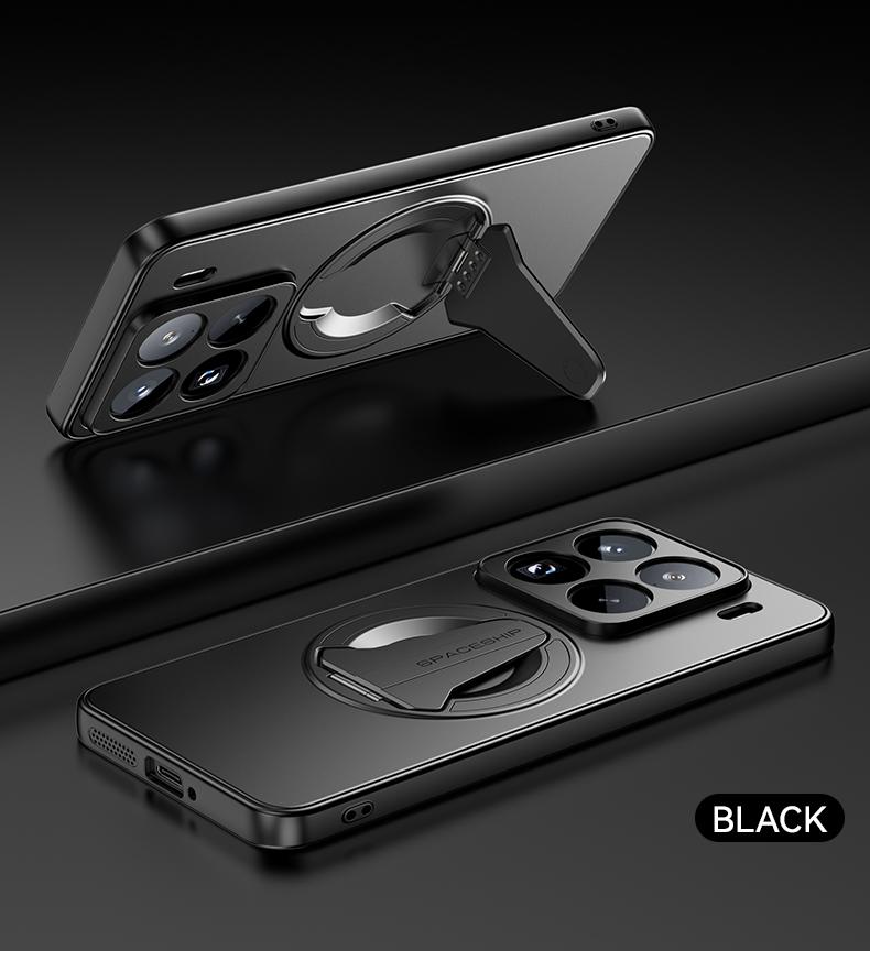 For Xiaomi 15 15S 14 Pro Ultra Case Magnetic Suction Metallic Colors Spacecraft Style Kickstand Soft Plating Cover Shell