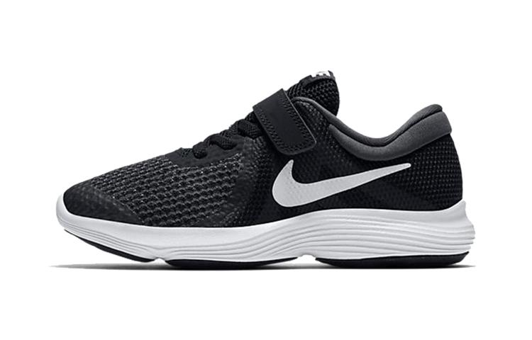

Nike REVOLUTION 4 Cushioning, Wear Resistant Low top Kids Running Shoes Black White Children Aged 3 7 Years Old 943305-006 29.5