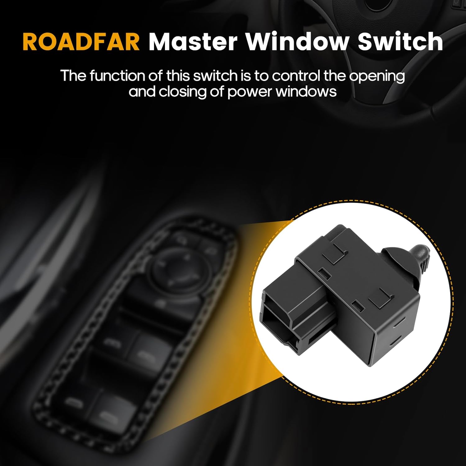 

ROADFAR Single Button Passenger Side Power Window Switch Replacement Parts Fits 1999-2004 for Chrysler 300M Rear/Front Side 2008-2010 for Dodge Ram