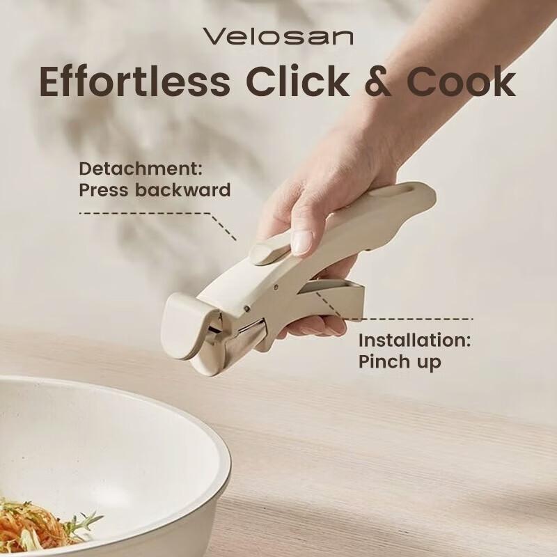 Velosan Pebble Non-stick Cookware Set with Detachable Handle