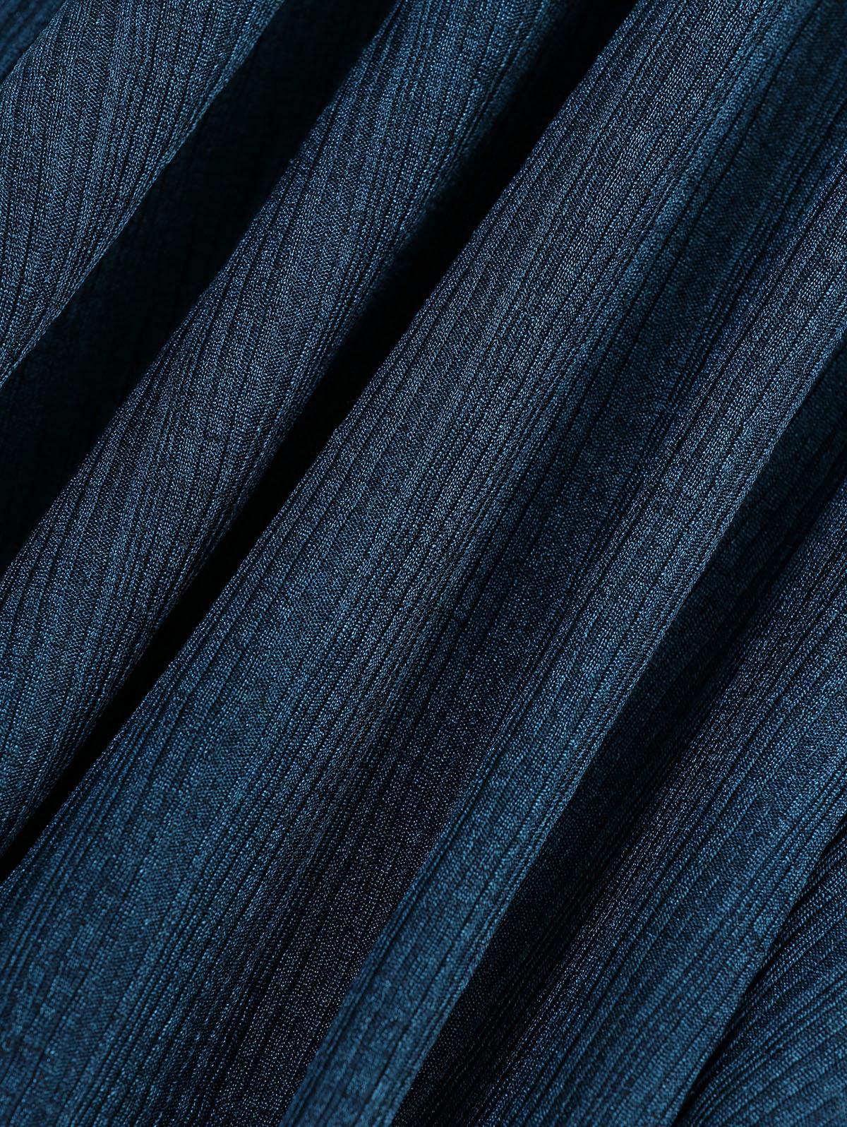 Rosegal Plus Size Surplice Текстурированное ребристое платье-трапеция с разрезом — фото 6