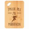 Planche À Découper - PLANETEE - Marathon Marathonien J'peux Pas - Bambou - 30 X 20 X 1 Cm - Slogan Gravé