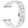 Brățară Apple Watch - MY-MONTRE - Ceramică albă insert aur roz - Cataramă fluture - Compatibilă 38/40/41/42/44/45/49mm