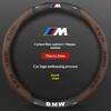 Car Carbon Fiber Suede Leather Steering Wheel Cover BMW M X1 X3 X5 X7 F01 F10 F15 F20 F25 F30 M2 M3 E39 E46 E60 E70 E90 G20 G30 gzhw17