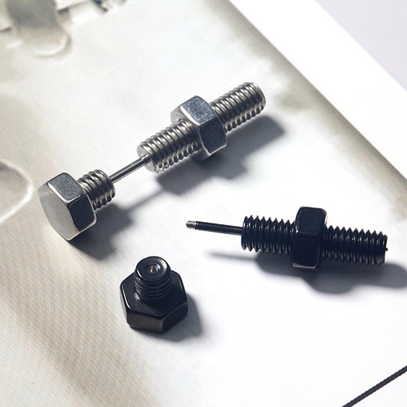1Pc Punk Nail Screw Ear Stud Earrings Unisex Helix Ear Piercings Jewelry Gift