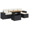 Vidaxl 6-Cz. Garden Furniture Set With Cushions, Black Poly Rattan