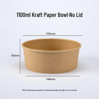 Contenants Ronds Jetables en Papier Kraft pour Plats à Emporter