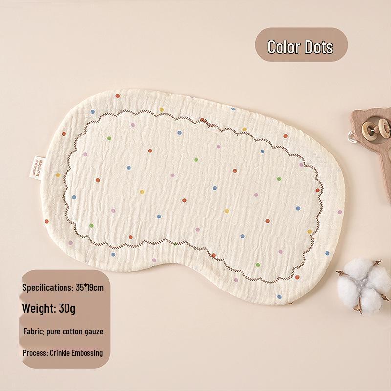 Cloud-Shaped Newborn Pillow, Ten-Layer Cotton Gauze, Baby Flat Pillow and Burp Cloth, Customizable Logo